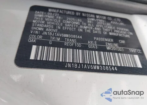 2021 Nissan Rogue Sport S Fwd Xtronic Cvt from USA, damaged, VIN JN1BJ1AV6MW308544